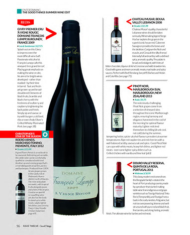 Good Things Magazine July/Aug 2015 | The Good Things Summer Edit | Christopher Cooper | Wine Writer