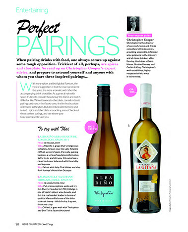 Good Things Magazine Oct 2015 | Perfect Pairings | Christopher Cooper | Wine Writer