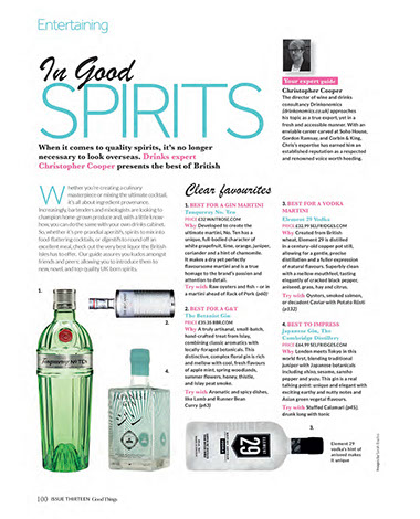 Good Things Magazine Sept 2015 | In Good Spirits | Christopher Cooper | Wine Writer