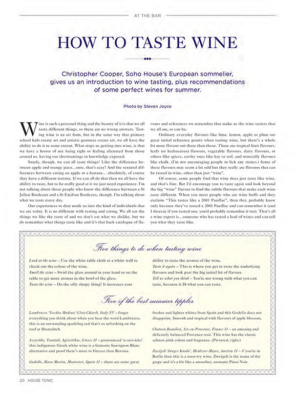 Imbibe Magazine July/Aug 2016 | Your Starter for Ten | Christopher Cooper | Wine Writer