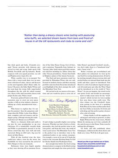 House Tonic Magazine 12 | The Wine Show | Christopher Cooper | Wine Writer