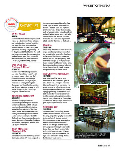 Imbibe Magazine July/Aug 2012 | The Ultimate Wine List | Christopher Cooper | Wine Writer