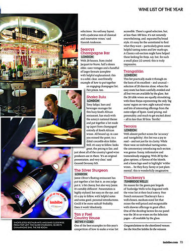 Imbibe Magazine July/Aug 2012 | The Ultimate Wine List | Christopher Cooper | Wine Writer